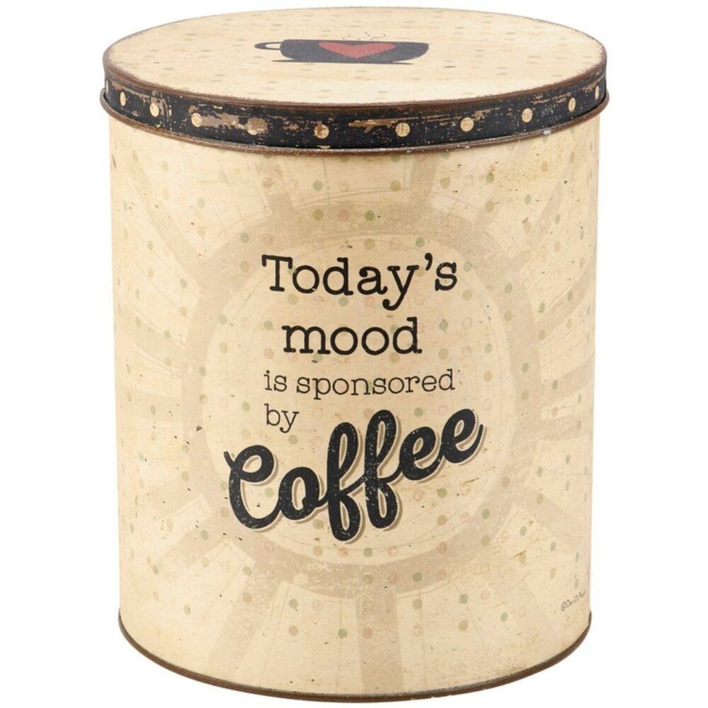 New Large tin COFFEE Canister with Lid